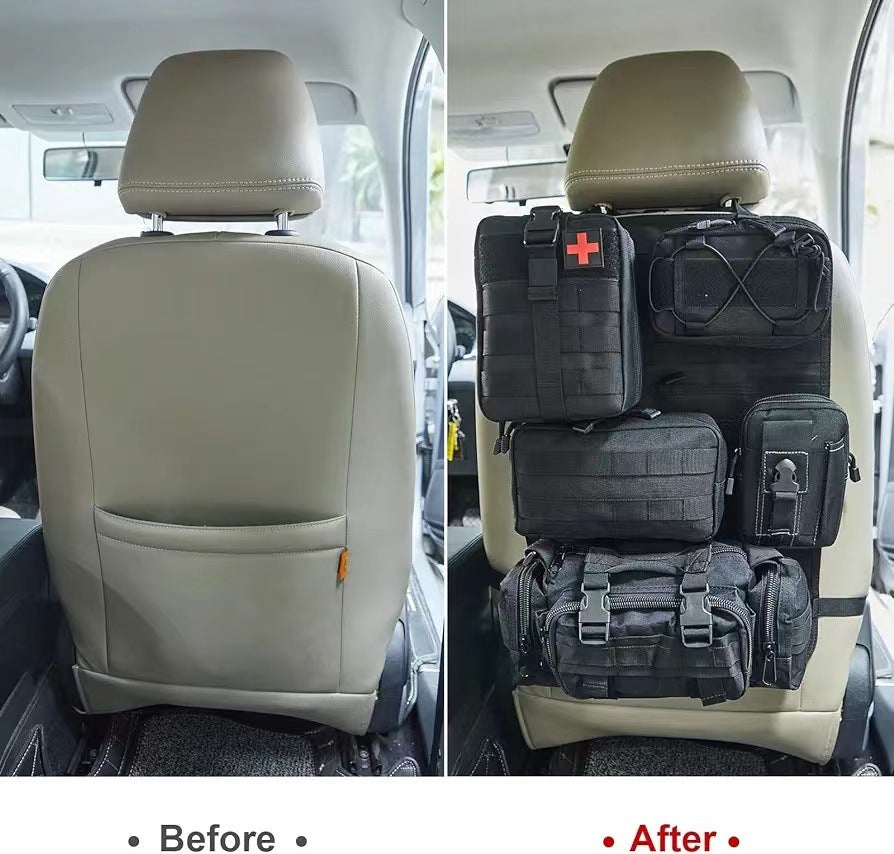 Cross-border car back seat tactical storage bag car multi-functional large-capacity combination storage suspension bag