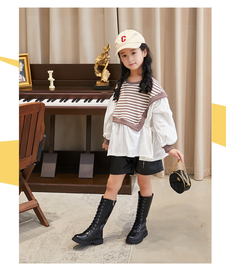 Girls' Boots, No More Than Knee-High, Autumn and Winter High Boots, Catwalk Performance Boots, Kidsren's Fashion Princess High Boots, Simple