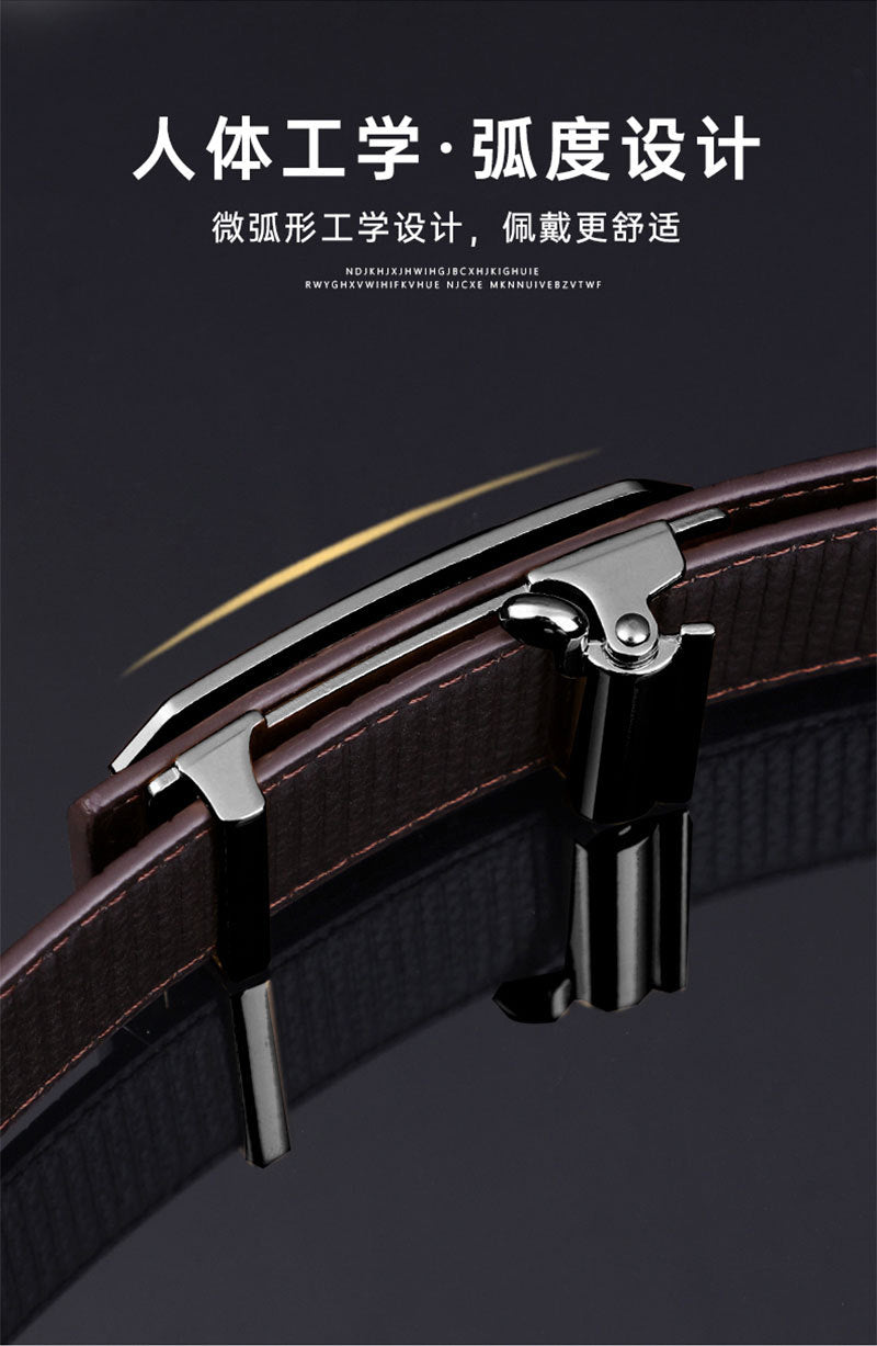 TikTok Explosive Men's Crocodile Pattern Belt High-end Atmospheric Leather Automatic Buckle Middle-aged Leisure Business Belt Trendy