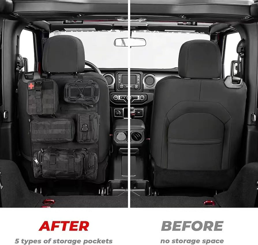 Cross-border car back seat tactical storage bag car multi-functional large-capacity combination storage suspension bag