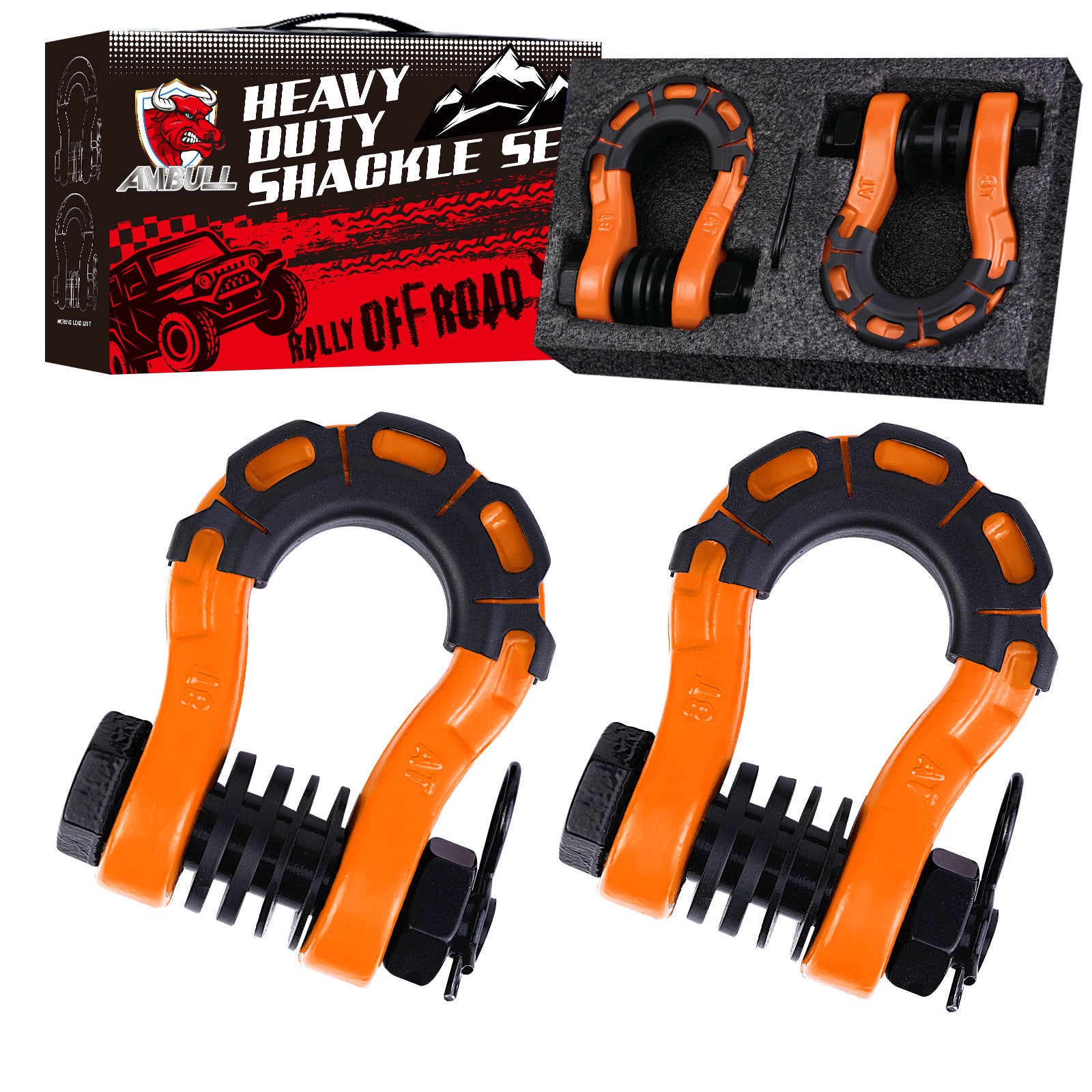 Factory direct cross-border hot-selling modified car accessories off-road vehicle trailer hook large 3/4 bow shackle 8 tons