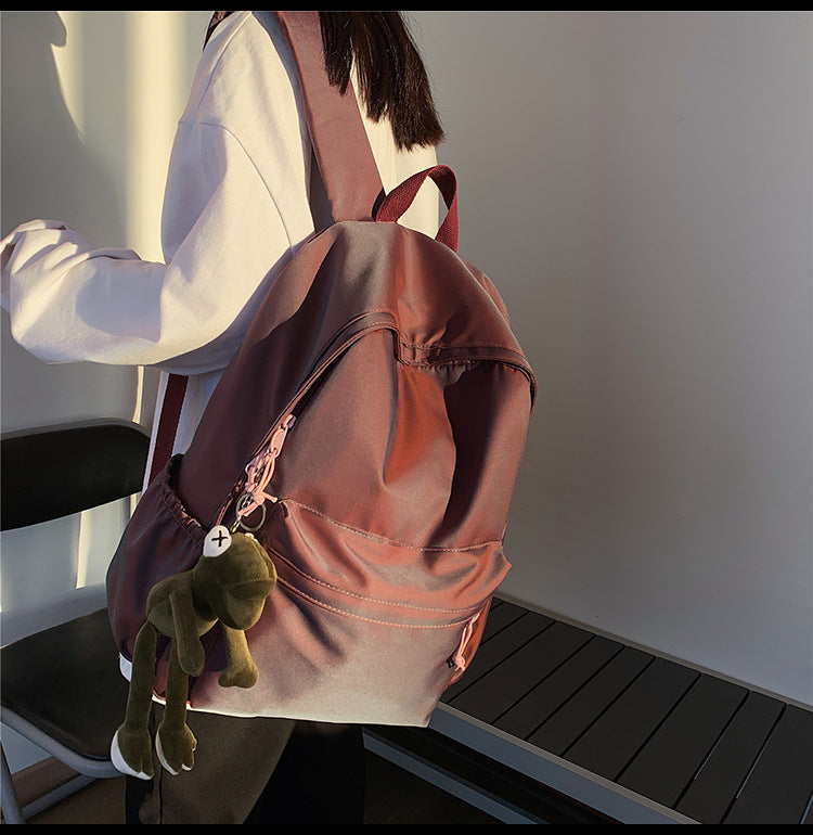 Large Backpack Universal Trendy Cool Backpack Men's Korean Style Simple Campus Computer Schoolbag College Students' Leisure Travel Bag