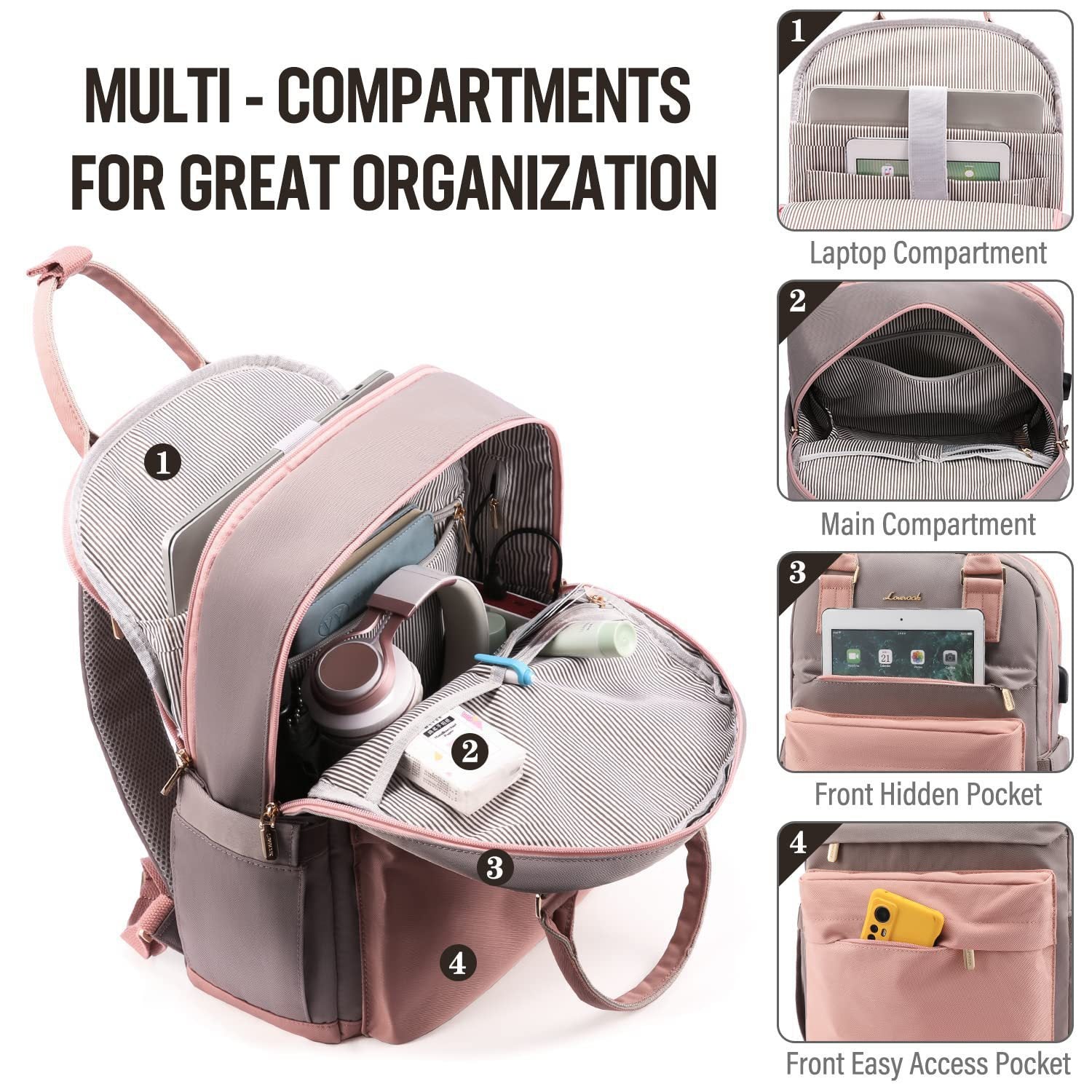 2024 New Cross-Border Girls Backpack Fashion Large Capacity Laptop Bag Portable Travel Backpack School Bag