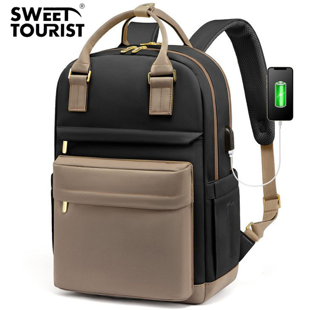 2024 New Cross-Border Girls Backpack Fashion Large Capacity Laptop Bag Portable Travel Backpack School Bag