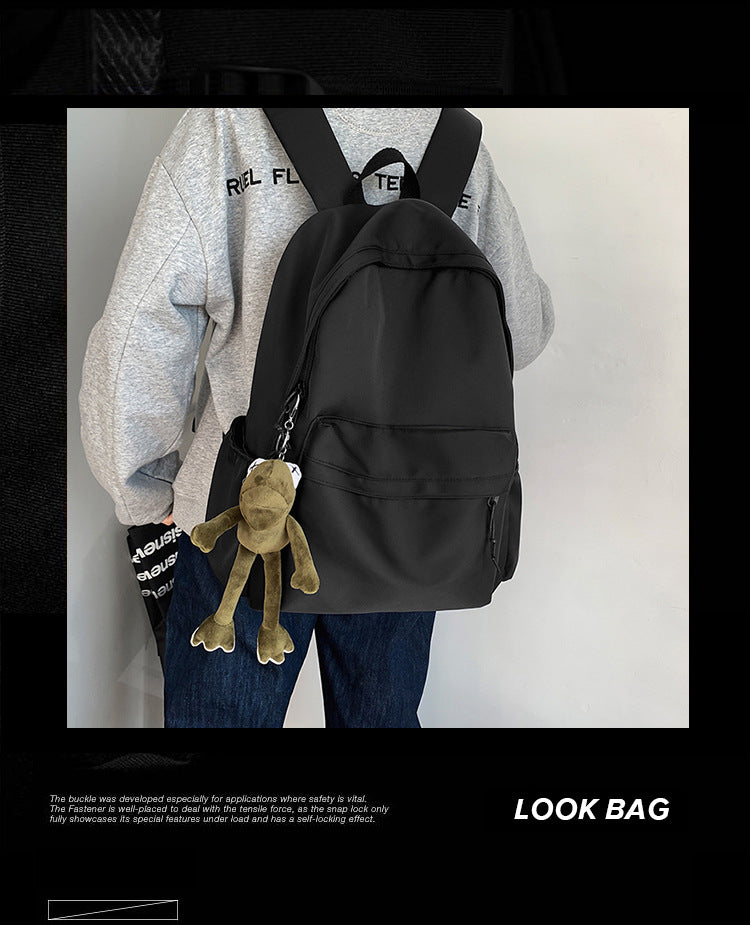 Large Backpack Universal Trendy Cool Backpack Men's Korean Style Simple Campus Computer Schoolbag College Students' Leisure Travel Bag