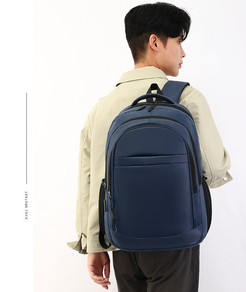 Cross-Border Printable Logo Backpack, Simple Ultra-Filtration Large-Capacity Men's Backpack, Multi-Compartment Commuter College Student Bag