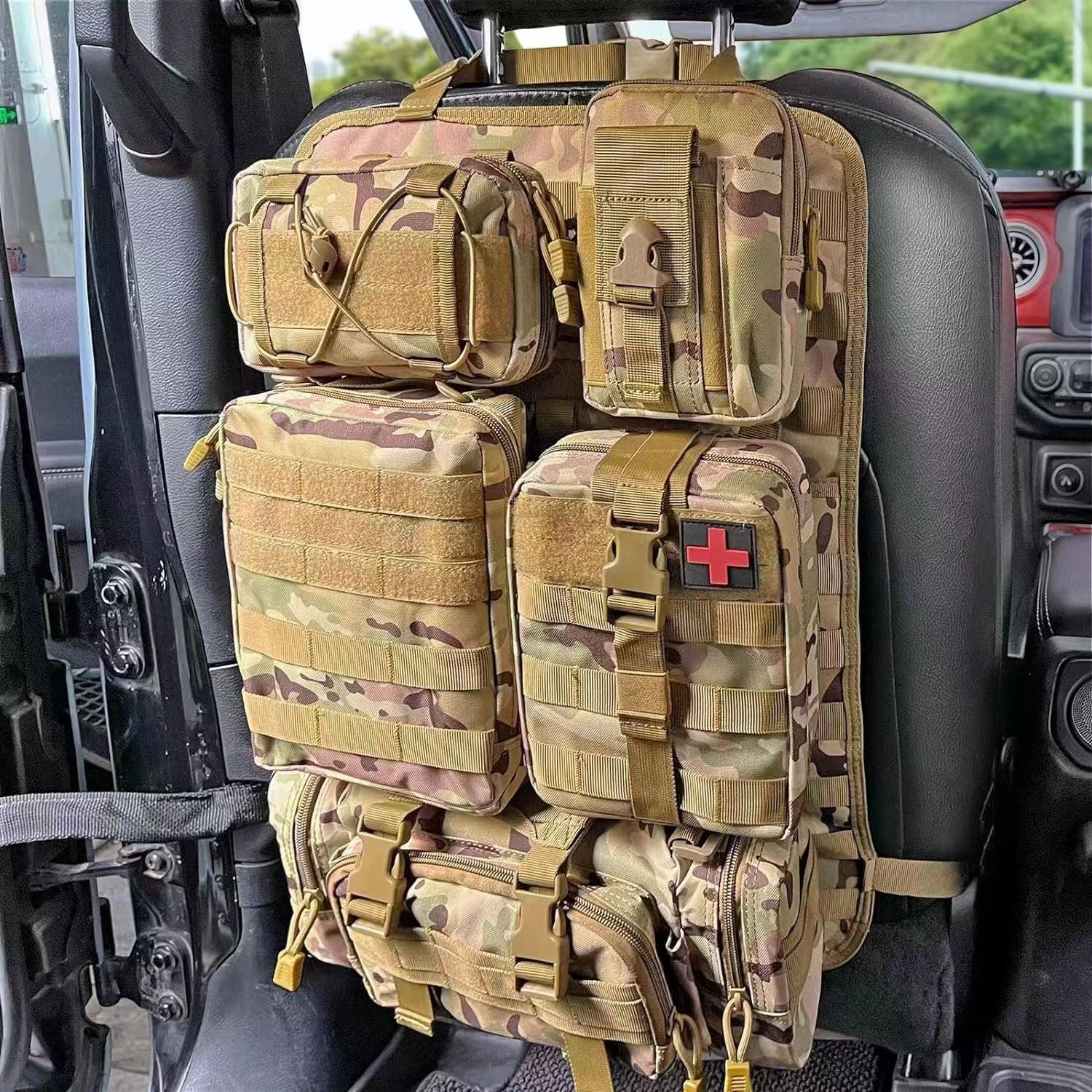 Cross-border car back seat tactical storage bag car multi-functional large-capacity combination storage suspension bag