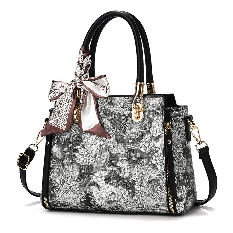 Bags for Women 2025 New Style Embroidered Printing Large Capacity Cross-Border Style Single Shoulder Crossbody Quality Women's Bag Foreign Trade