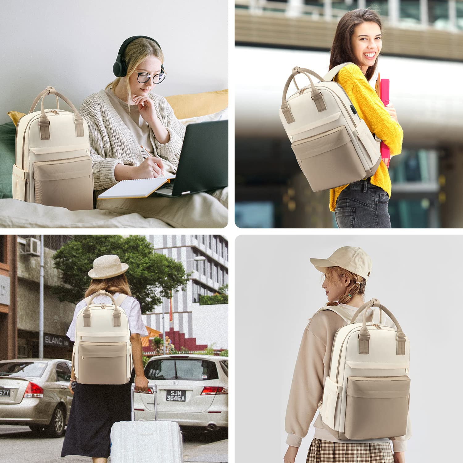 2024 New Cross-Border Girls Backpack Fashion Large Capacity Laptop Bag Portable Travel Backpack School Bag