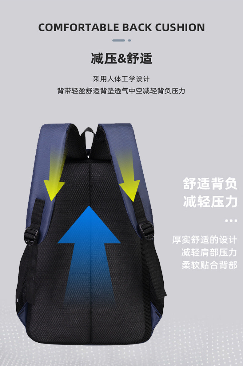 Cross-Border Printable Logo Backpack, Simple Ultra-Filtration Large-Capacity Men's Backpack, Multi-Compartment Commuter College Student Bag