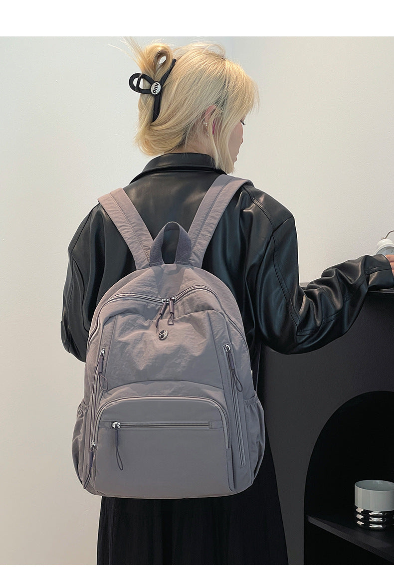 Lightweight Water-Repellent Nylon Cloth Large-Capacity Puff Series Simple Commuter Cross-Border Women's Backpack Casual and Fashionable