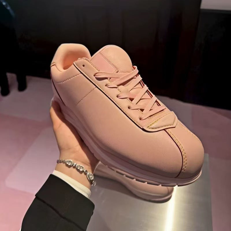 High Version 2025 Bread Shoes Genuine Leather Thick-Soled Forrest Gump Shoes Bullet Shoes Men and Women Same Style Couple Shoes Casual Sports Shoes