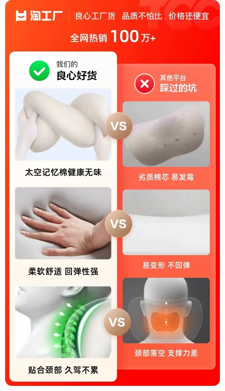 Car lumbar headrest car pillow neck pillow seat cushion memory cotton car driver's seat lumbar cushion lumbar support