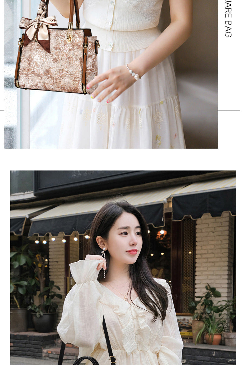 Bags for Women 2025 New Style Embroidered Printing Large Capacity Cross-Border Style Single Shoulder Crossbody Quality Women's Bag Foreign Trade