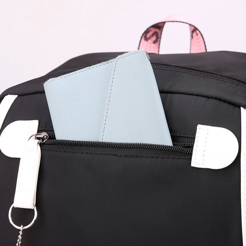 Backpack, Primary School, Middle School and High School Student School Bag, Fur Ball Bag, Multi-Color Selection, Large Capacity Simple Bag, Sports and Leisure Bag