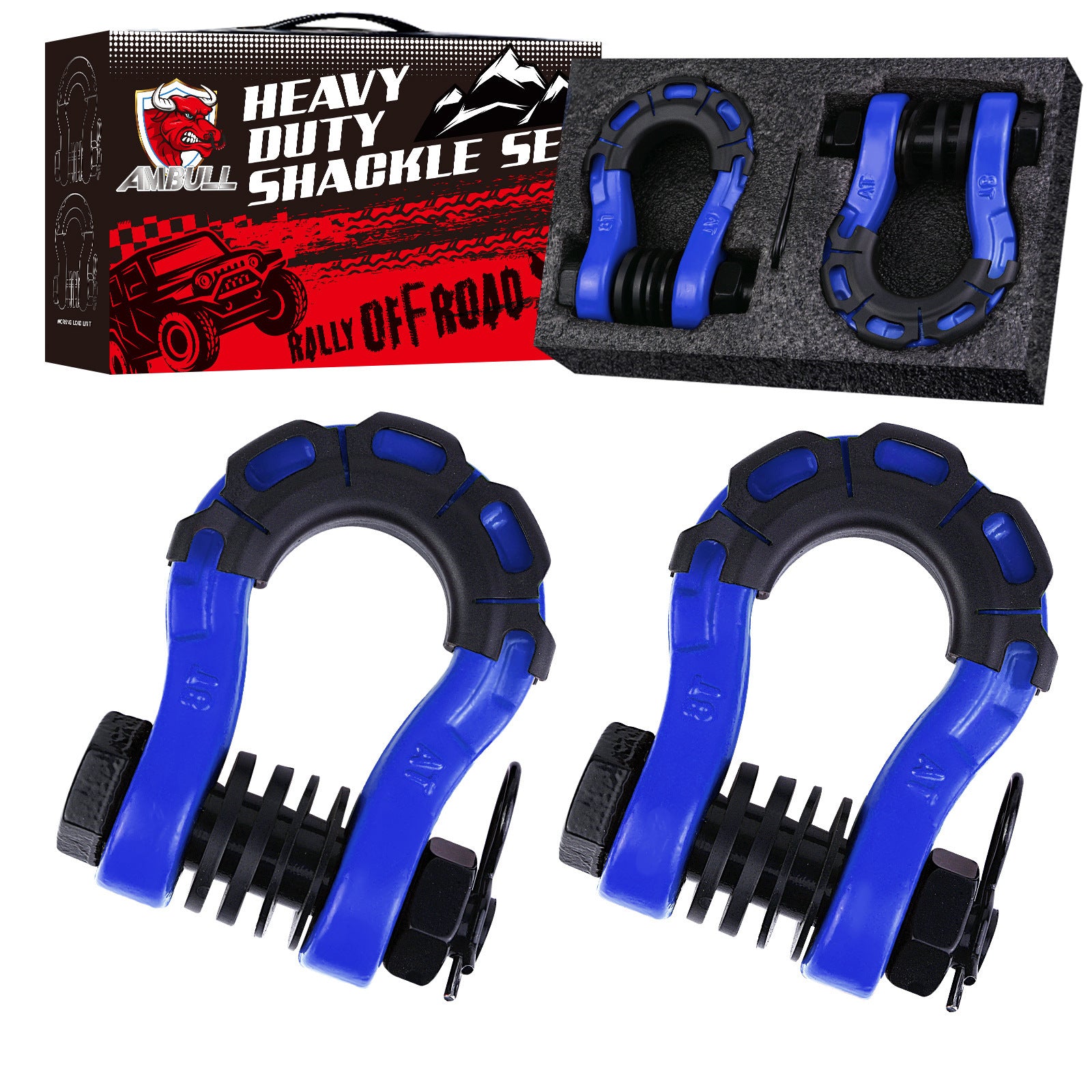 Factory direct cross-border hot-selling modified car accessories off-road vehicle trailer hook large 3/4 bow shackle 8 tons