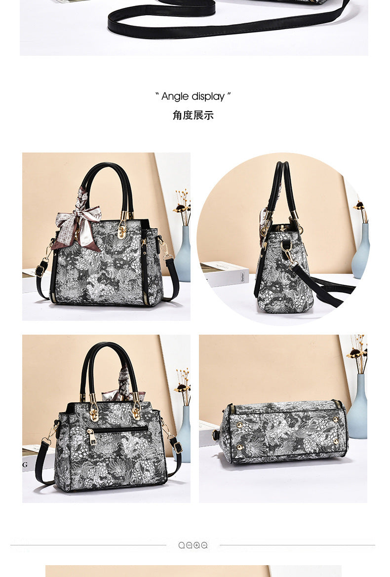 Bags for Women 2025 New Style Embroidered Printing Large Capacity Cross-Border Style Single Shoulder Crossbody Quality Women's Bag Foreign Trade