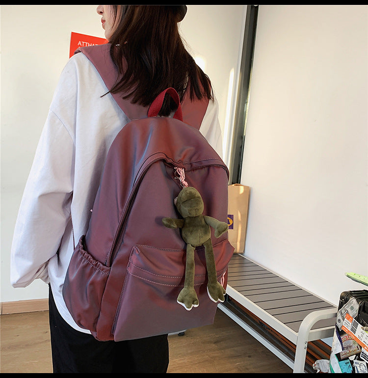 Large Backpack Universal Trendy Cool Backpack Men's Korean Style Simple Campus Computer Schoolbag College Students' Leisure Travel Bag