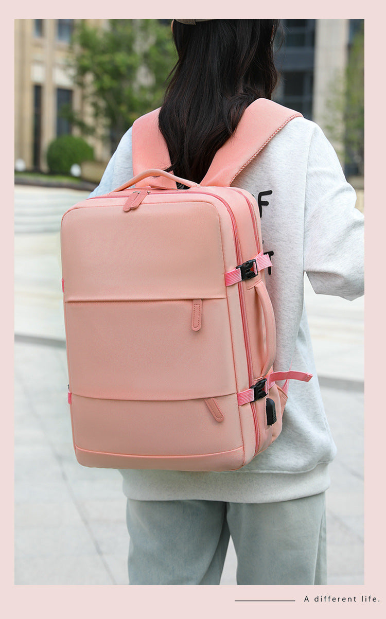 Backpack, Large-Capacity School Bag, College Girl's Computer Bag, Oxford Cloth Backpack, Multi-Functional Backpack