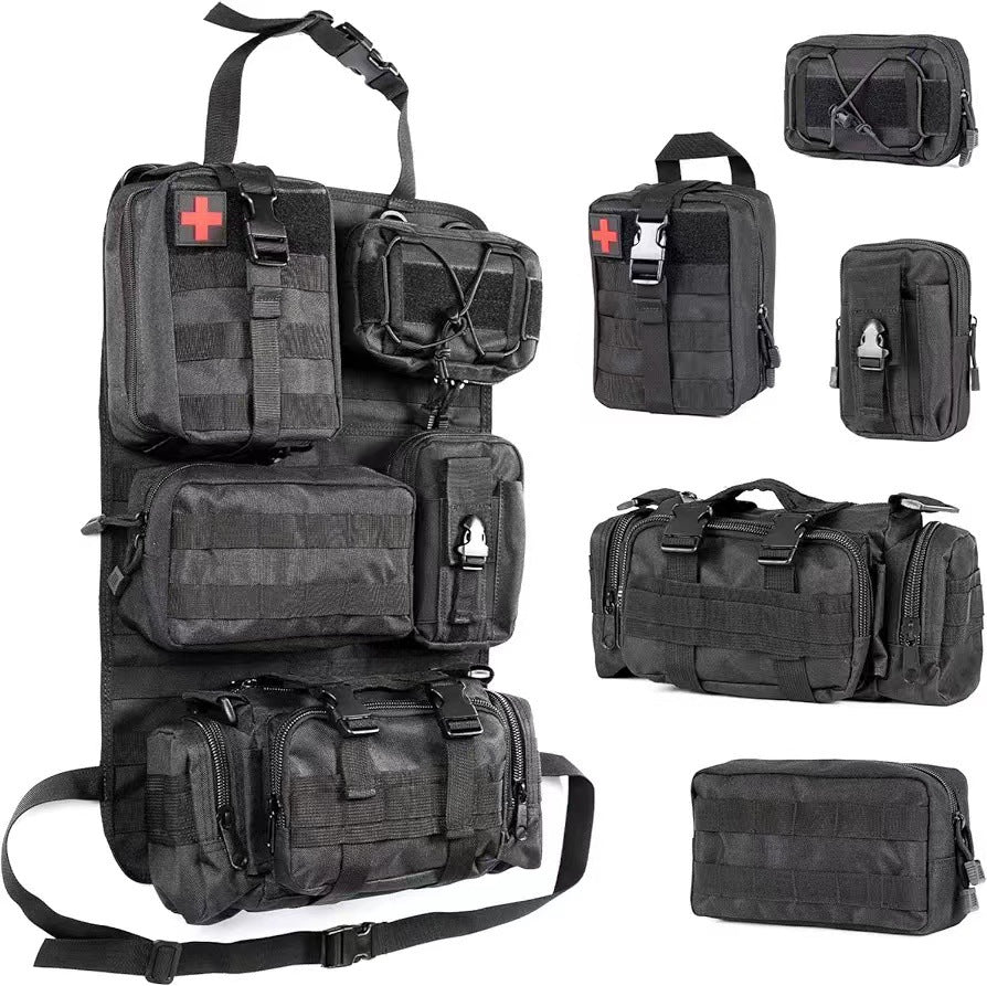 Cross-border car back seat tactical storage bag car multi-functional large-capacity combination storage suspension bag