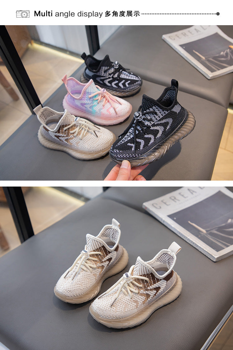 Children's Coconut Shoes 2025 Autumn Styles Boys Sneakers Breathable Mesh Shoes Fly Weaving Girls Casual Shoes Soft Sole baby