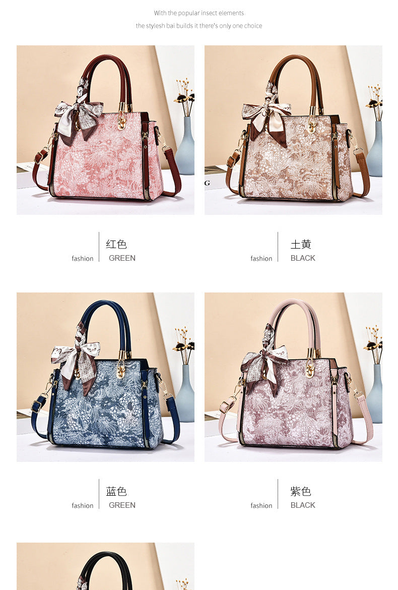 Bags for Women 2025 New Style Embroidered Printing Large Capacity Cross-Border Style Single Shoulder Crossbody Quality Women's Bag Foreign Trade