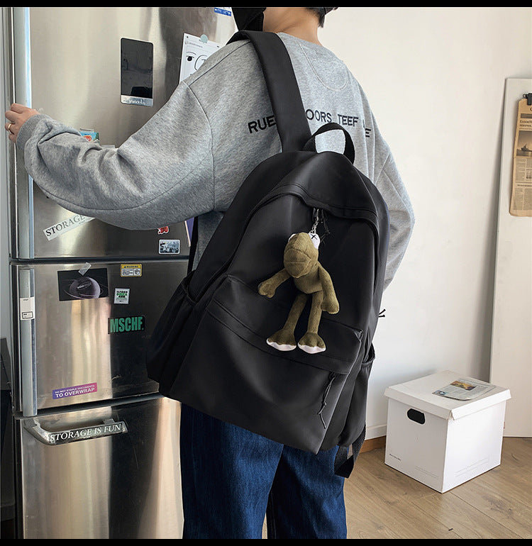 Large Backpack Universal Trendy Cool Backpack Men's Korean Style Simple Campus Computer Schoolbag College Students' Leisure Travel Bag