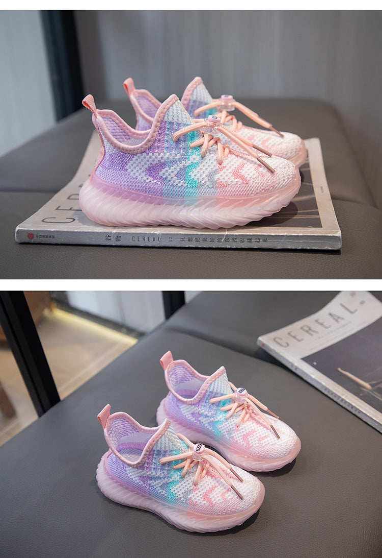 Children's Coconut Shoes 2025 Autumn Styles Boys Sneakers Breathable Mesh Shoes Fly Weaving Girls Casual Shoes Soft Sole baby