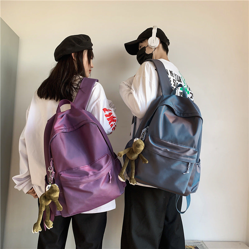 Large Backpack Universal Trendy Cool Backpack Men's Korean Style Simple Campus Computer Schoolbag College Students' Leisure Travel Bag