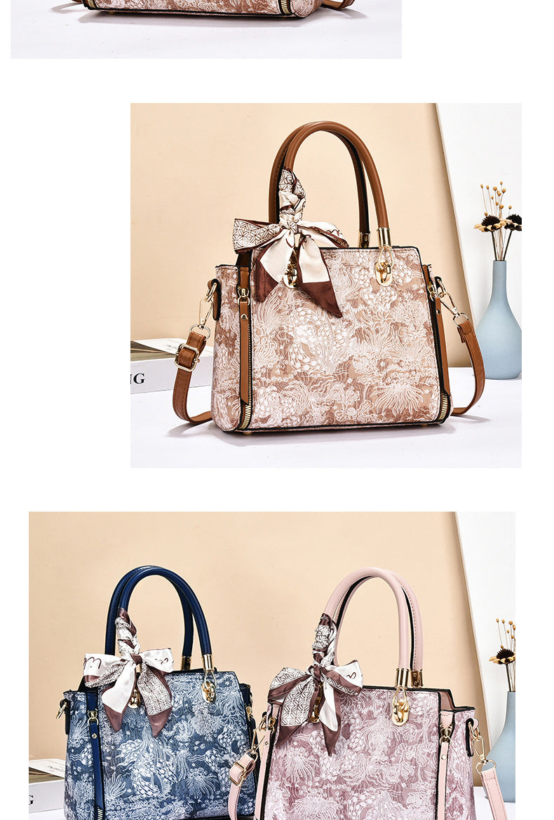 Bags for Women 2025 New Style Embroidered Printing Large Capacity Cross-Border Style Single Shoulder Crossbody Quality Women's Bag Foreign Trade