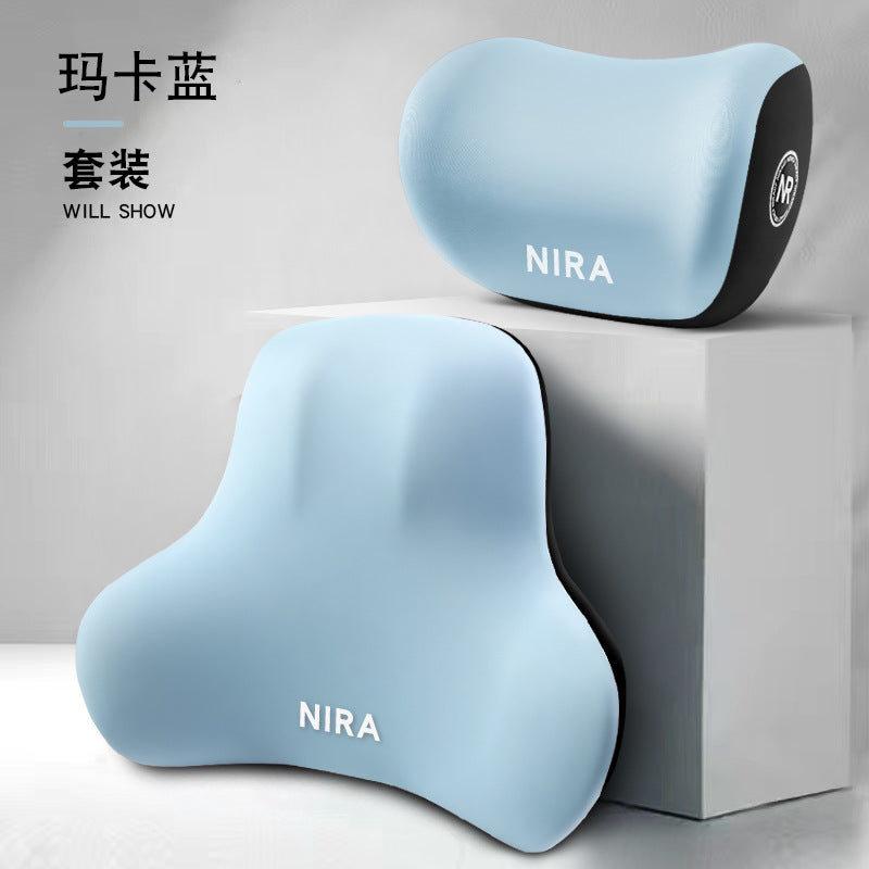 Car Neck Pillow, Headrest, Car Memory Foam Lumbar Support, Enlarged and Thickened Lumbar Support, Seat Lumbar Back Cushion, Pillow Set