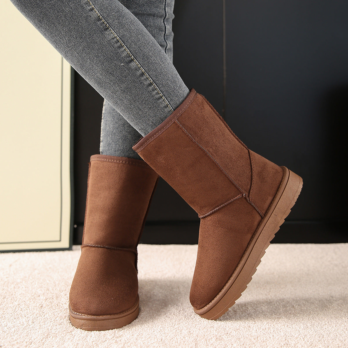 Foreign Trade Cross-Border Snow Boots for Women 2025 Winter New Women's Shoes Fleece-Lined Thickeneded Warm Cotton Shoes for Women Autumn and Winter Cotton Boots for Women
