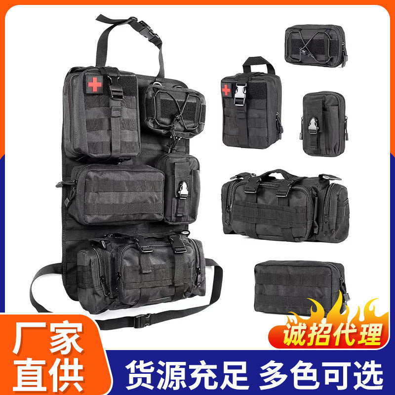 Cross-border car back seat tactical storage bag car multi-functional large-capacity combination storage suspension bag