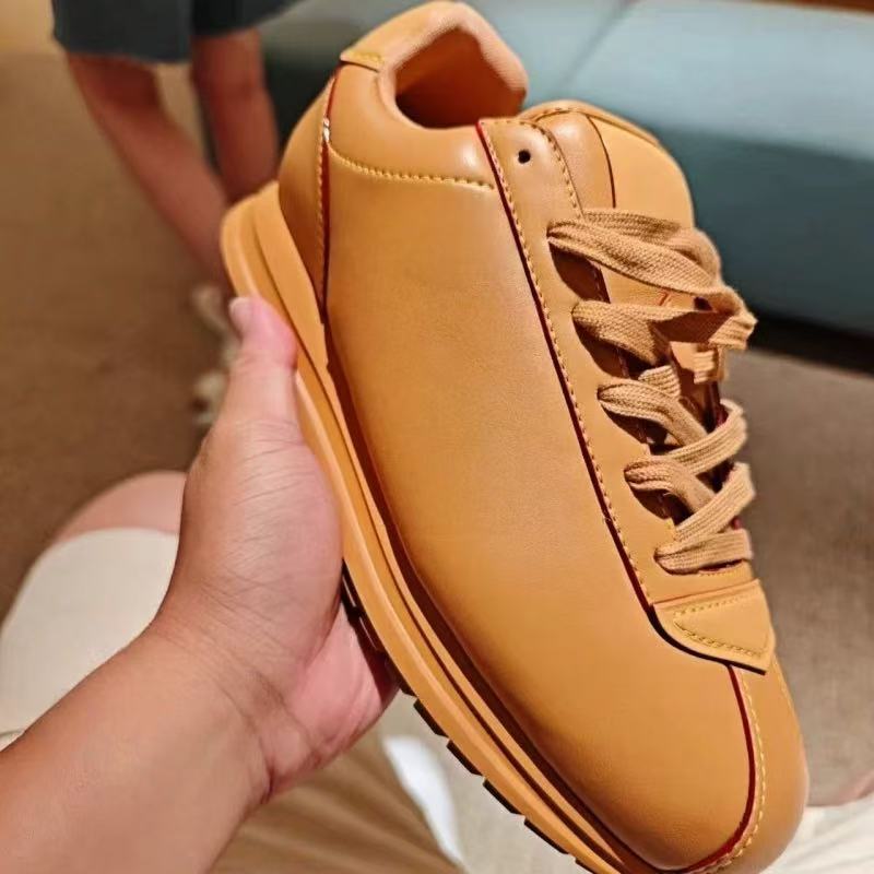 High Version 2025 Bread Shoes Genuine Leather Thick-Soled Forrest Gump Shoes Bullet Shoes Men and Women Same Style Couple Shoes Casual Sports Shoes