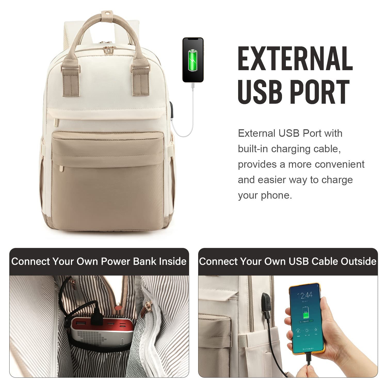 2024 New Cross-Border Girls Backpack Fashion Large Capacity Laptop Bag Portable Travel Backpack School Bag