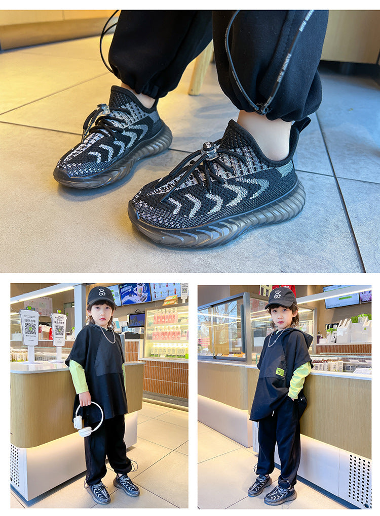 Children's Coconut Shoes 2025 Autumn Styles Boys Sneakers Breathable Mesh Shoes Fly Weaving Girls Casual Shoes Soft Sole baby