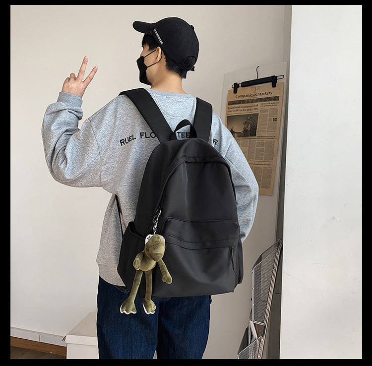 Large Backpack Universal Trendy Cool Backpack Men's Korean Style Simple Campus Computer Schoolbag College Students' Leisure Travel Bag