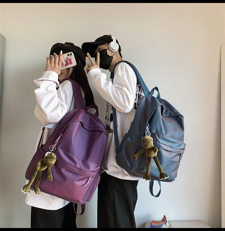 Large Backpack Universal Trendy Cool Backpack Men's Korean Style Simple Campus Computer Schoolbag College Students' Leisure Travel Bag