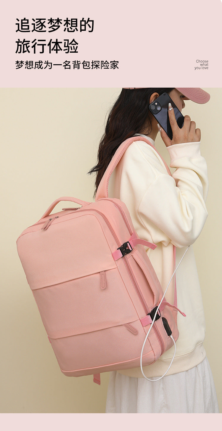 Backpack, Large-Capacity School Bag, College Girl's Computer Bag, Oxford Cloth Backpack, Multi-Functional Backpack