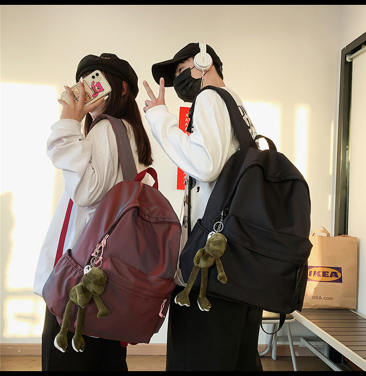 Large Backpack Universal Trendy Cool Backpack Men's Korean Style Simple Campus Computer Schoolbag College Students' Leisure Travel Bag