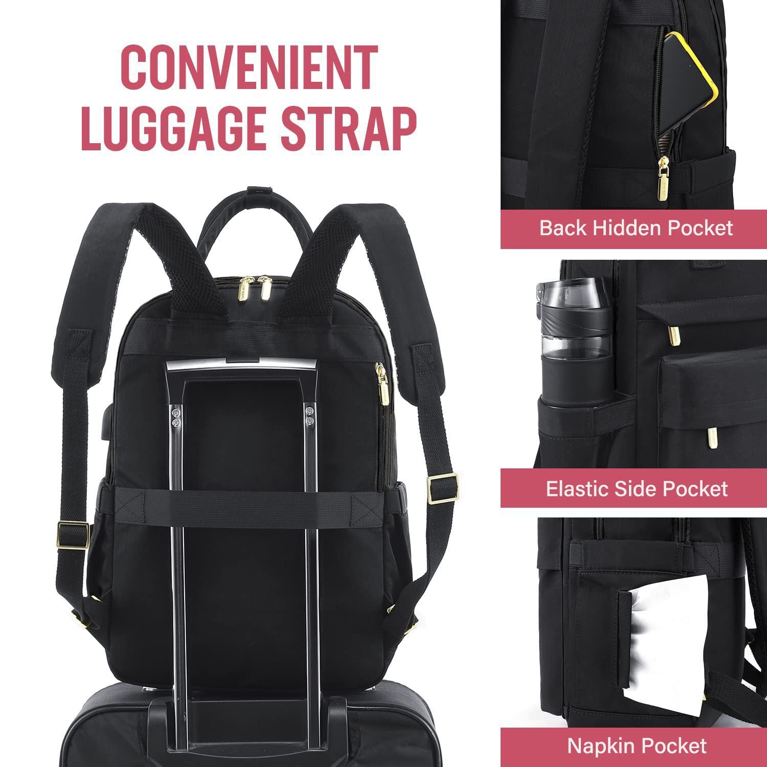 2024 New Cross-Border Girls Backpack Fashion Large Capacity Laptop Bag Portable Travel Backpack School Bag