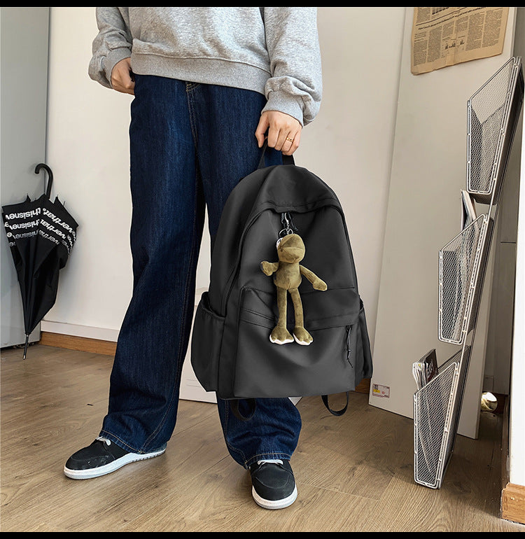 Large Backpack Universal Trendy Cool Backpack Men's Korean Style Simple Campus Computer Schoolbag College Students' Leisure Travel Bag