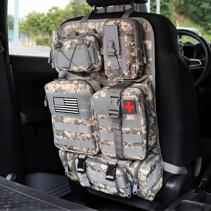 Cross-border car back seat tactical storage bag car multi-functional large-capacity combination storage suspension bag