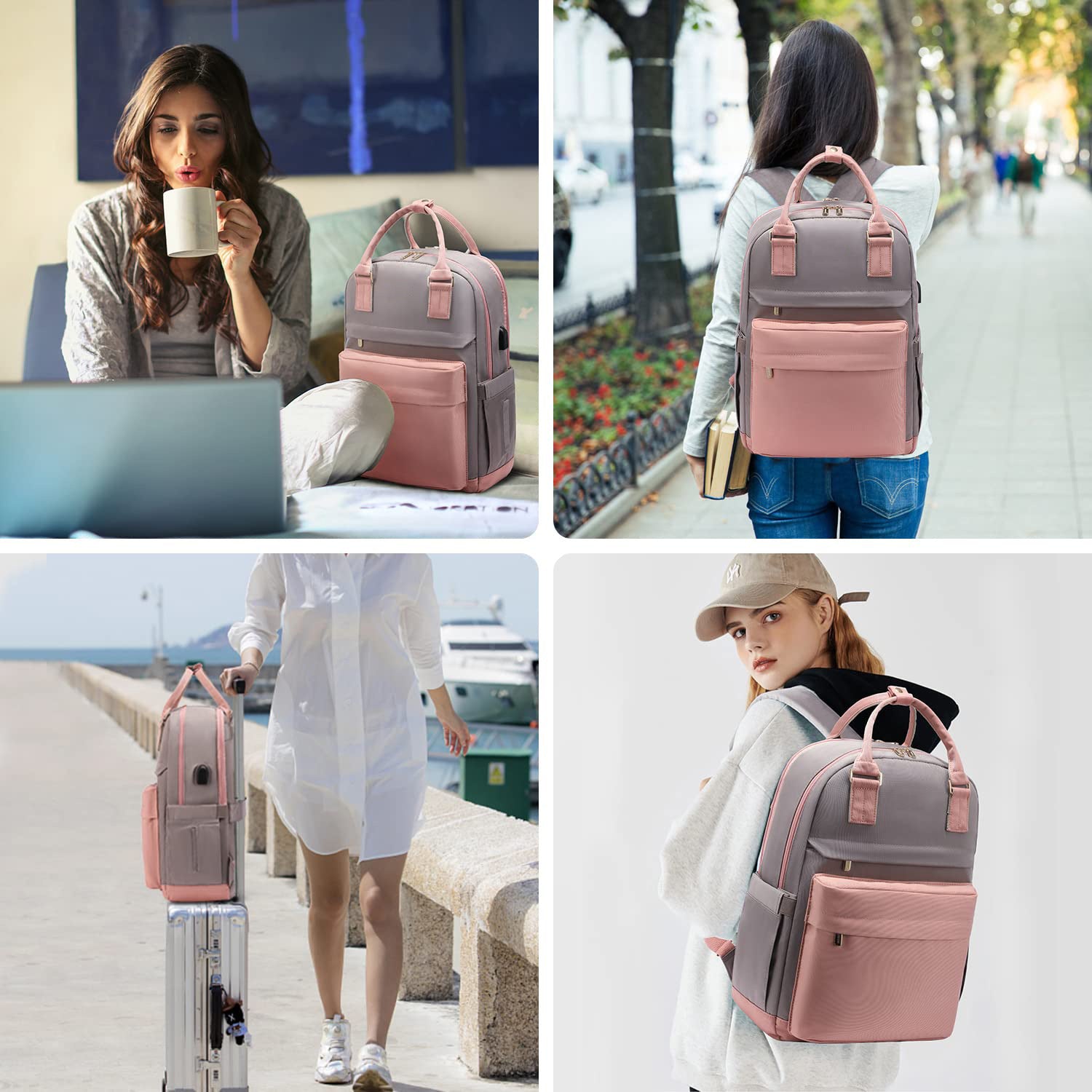 2024 New Cross-Border Girls Backpack Fashion Large Capacity Laptop Bag Portable Travel Backpack School Bag