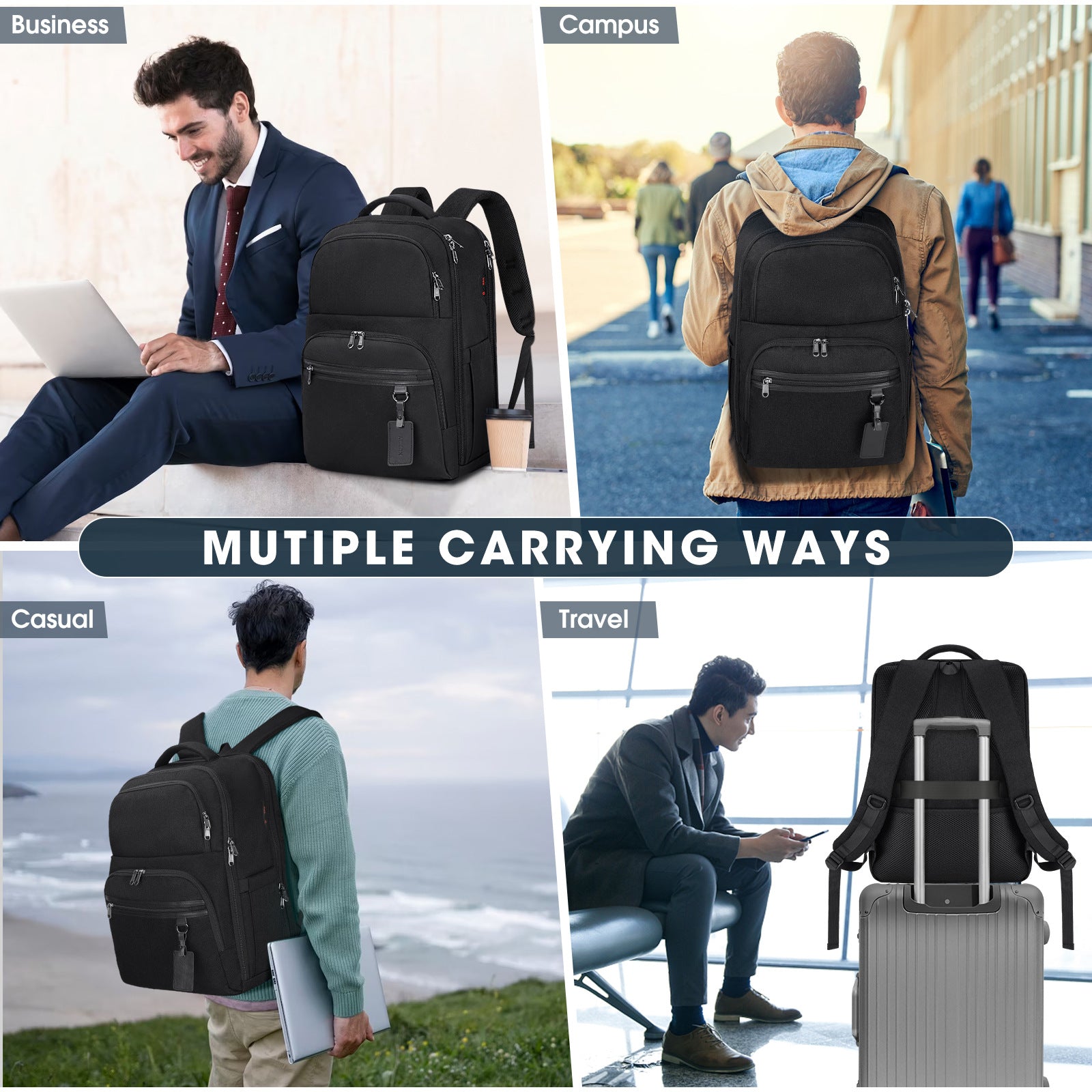Nubily Cross-Border Business Men's Backpack Large Capacity Backpack Travel Bag Backpack Computer Bag School Bag Guangzhou Lion Ling
