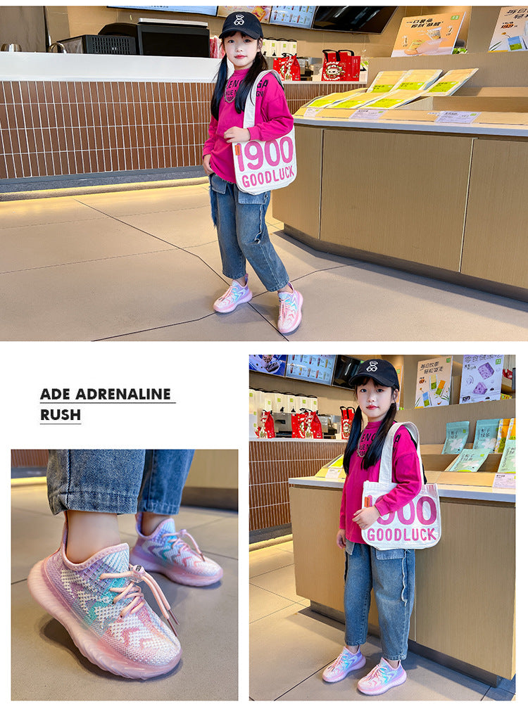 Children's Coconut Shoes 2025 Autumn Styles Boys Sneakers Breathable Mesh Shoes Fly Weaving Girls Casual Shoes Soft Sole baby