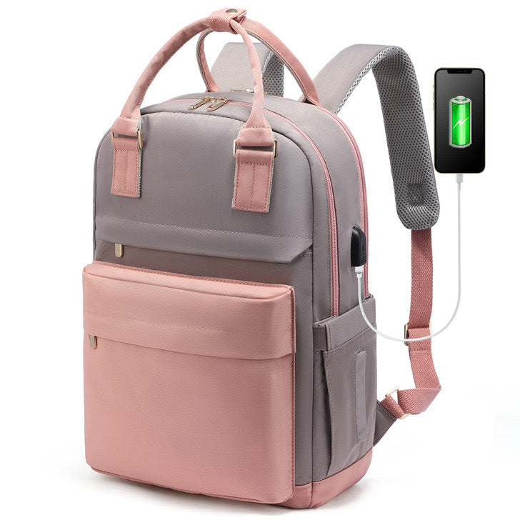 2024 New Cross-Border Girls Backpack Fashion Large Capacity Laptop Bag Portable Travel Backpack School Bag