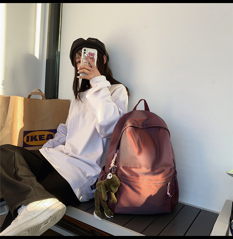 Large Backpack Universal Trendy Cool Backpack Men's Korean Style Simple Campus Computer Schoolbag College Students' Leisure Travel Bag