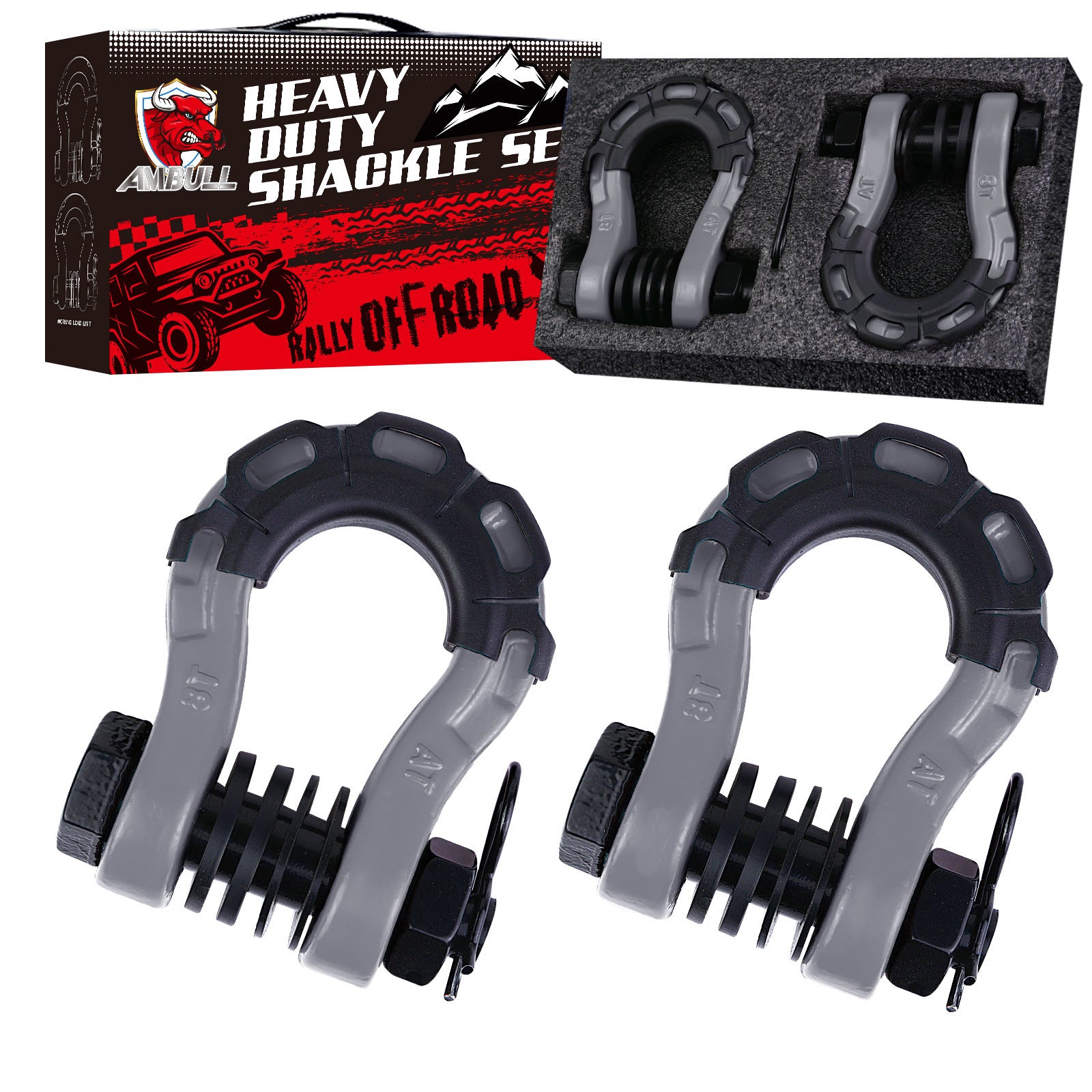 Factory direct cross-border hot-selling modified car accessories off-road vehicle trailer hook large 3/4 bow shackle 8 tons