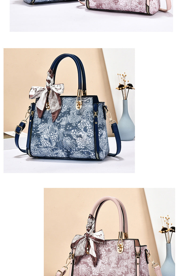 Bags for Women 2025 New Style Embroidered Printing Large Capacity Cross-Border Style Single Shoulder Crossbody Quality Women's Bag Foreign Trade